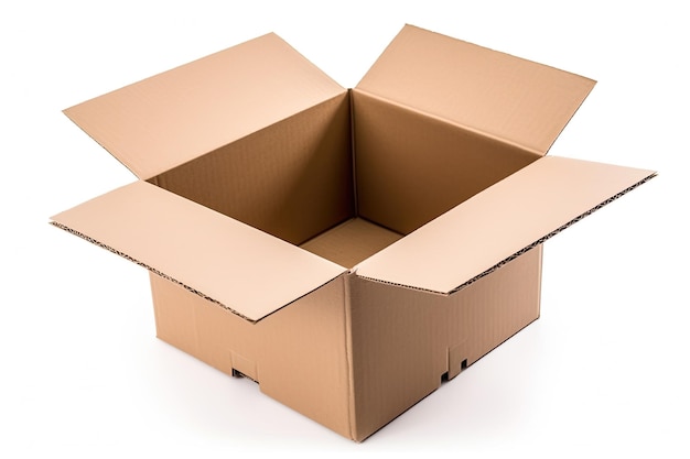 Mockup empty carton box isolated on white background Ai generative