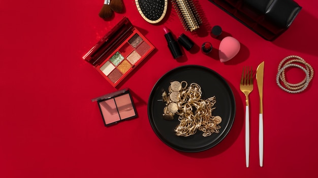 Model career kit still life flat lay