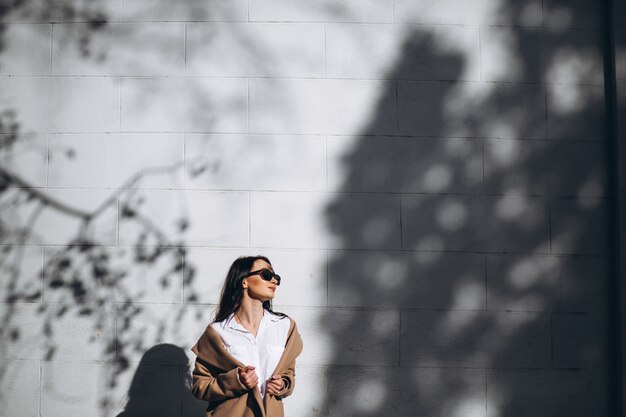 Model posing in the street