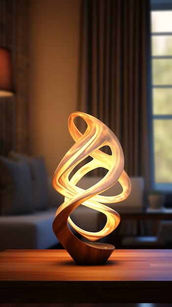 Бесплатное фото Современный дизайн световой лампы 3d