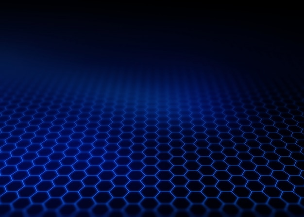 Modern background with hexagon grid fading into the distance