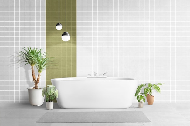 Современная ванная комната в аутентичном дизайне интерьера