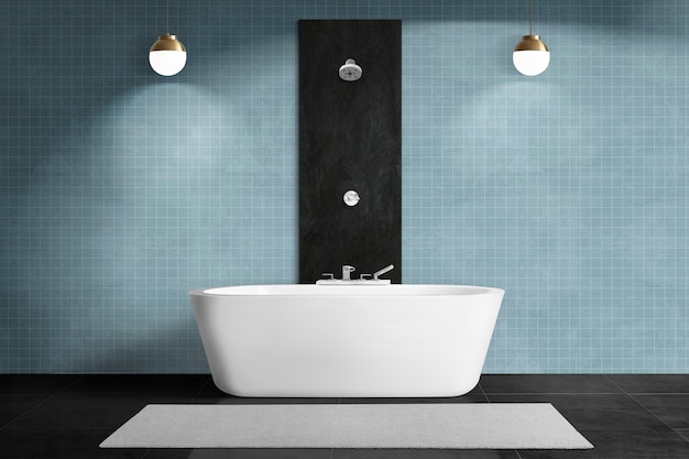Современная ванная комната в аутентичном дизайне интерьера