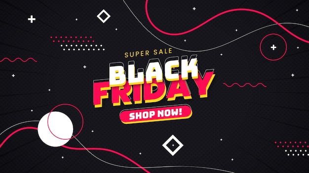 Free Photo modern black friday sale with memphis background