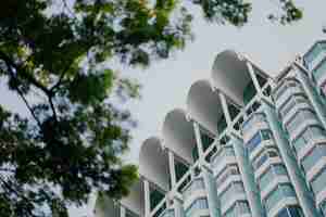 Free photo modern building  seen from below