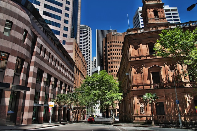 Современные здания в центре сиднея, австралия Premium Фотографии