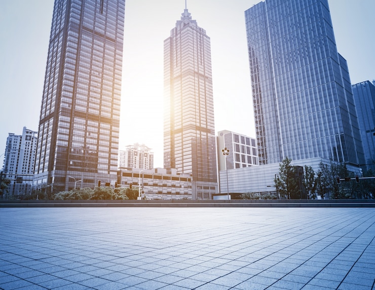 Free Photo modern business buildings