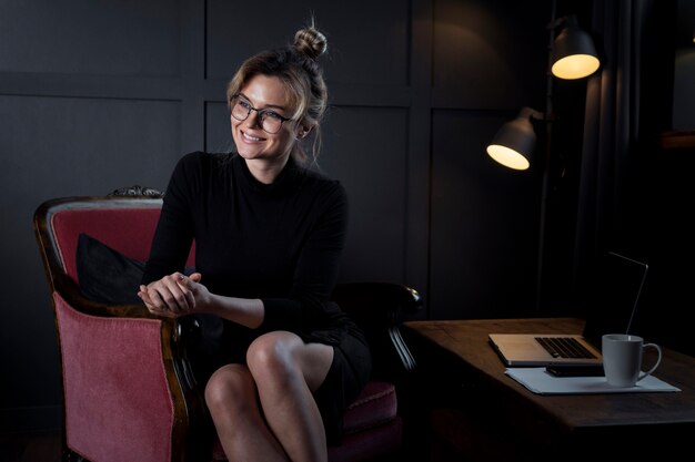 Modern businesswoman looking away