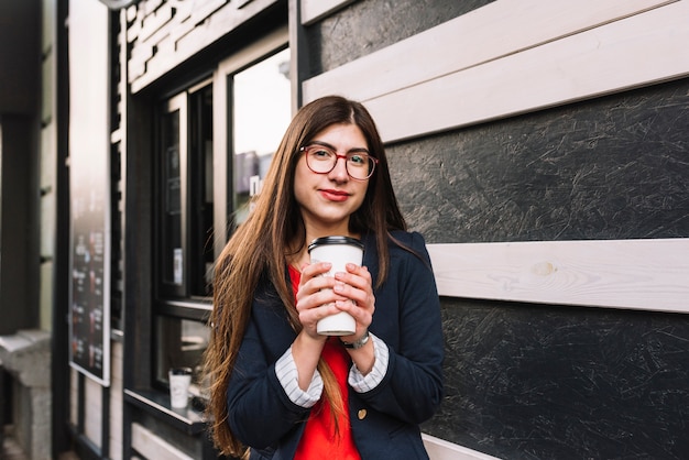 Modern businesswoman outdoors