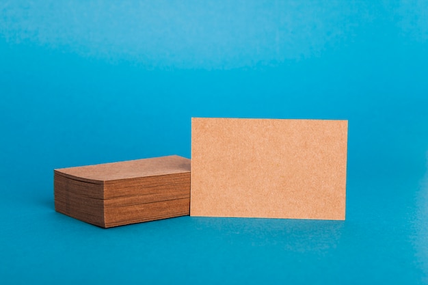 Modern cardboard business card mockup