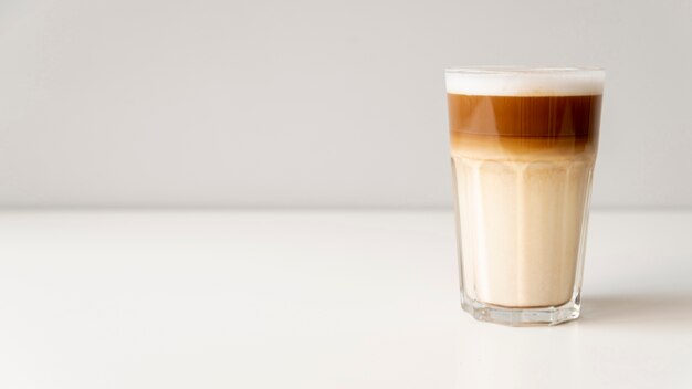 Modern coffee glass with copy space