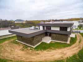 Free photo modern country houses under construction