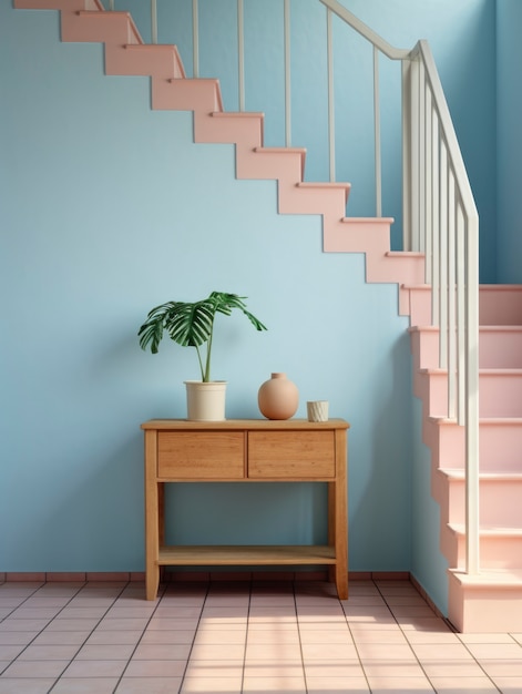 Modern entryway with furniture and home decor