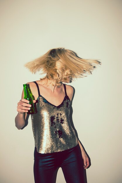 modern girl dancing in the party