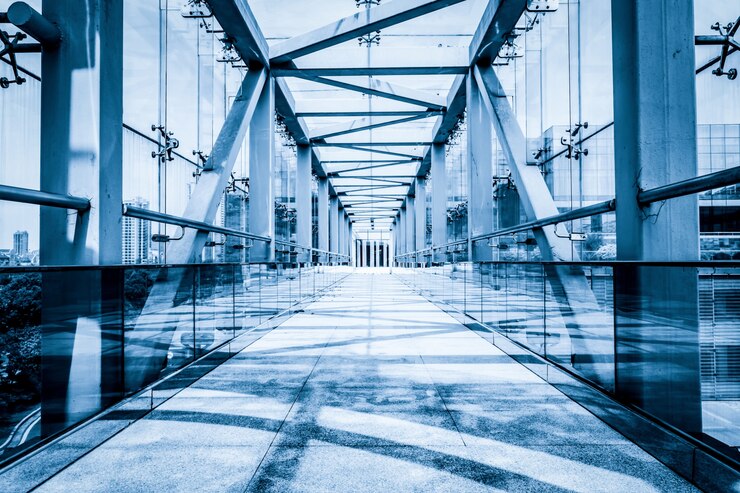 Free Photo modern glass bridge