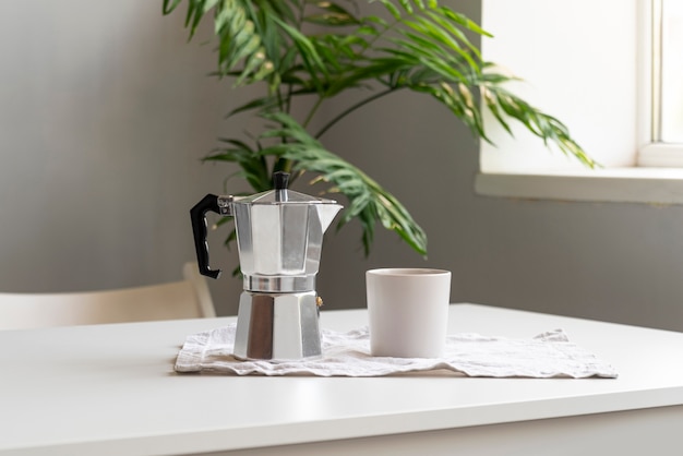 Free photo modern home decor with coffee machine