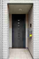 Free photo modern house entrance japan building