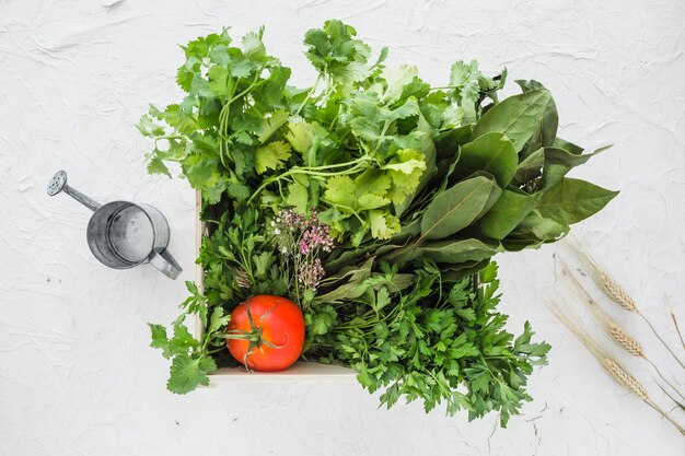 Modern kitchen composition with healthy ingredients