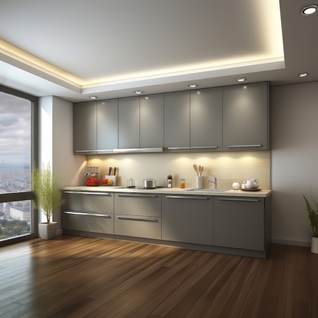 Free photo modern kitchen design interior