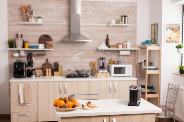 Free photo modern kitchen design with nobody in it