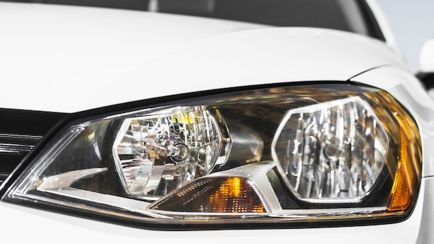 Modern led headlight of white auto