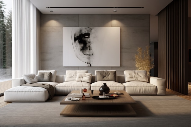 Free photo modern living room interior design