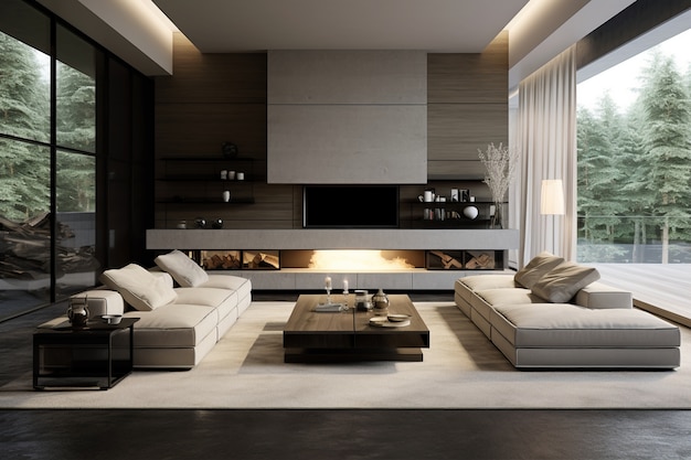 Modern living room interior design