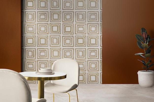 Free photo modern luxury authentic dining room interior design