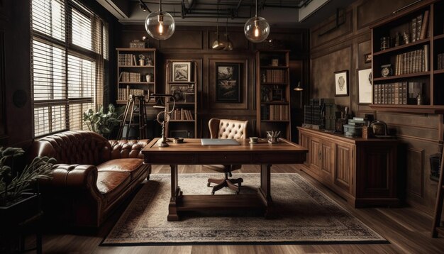 Modern luxury design inside rustic loft apartment generated by AI