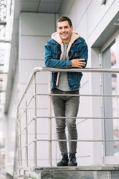 Free photo modern man on stairs