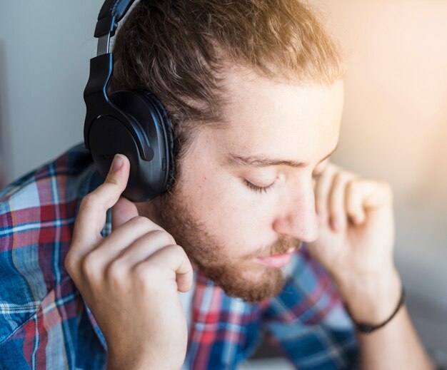 Modern man with headphones