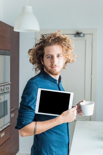 Modern man with tablet