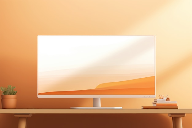 Foto gratuita monitor moderno sul tavolo elegante