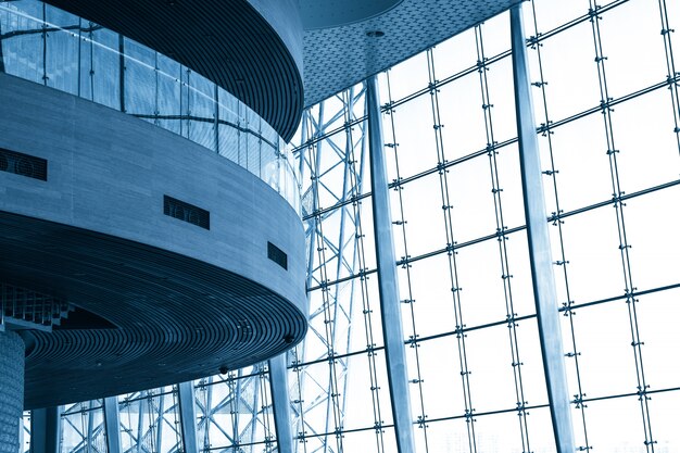 Modern office building with facade of glass