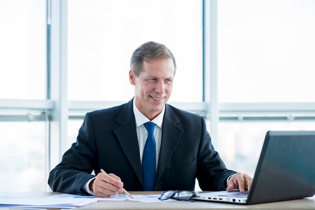 Modern office composition with businessman