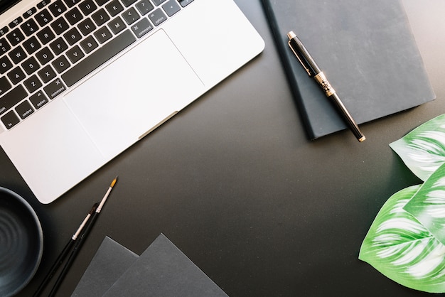 Modern office desk composition