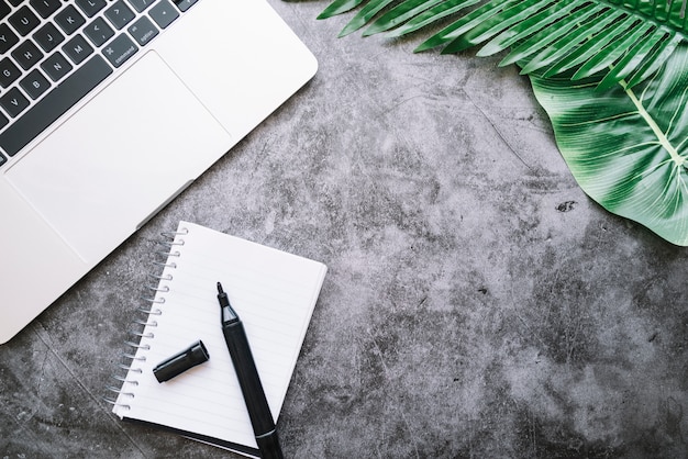 Modern office desk composition