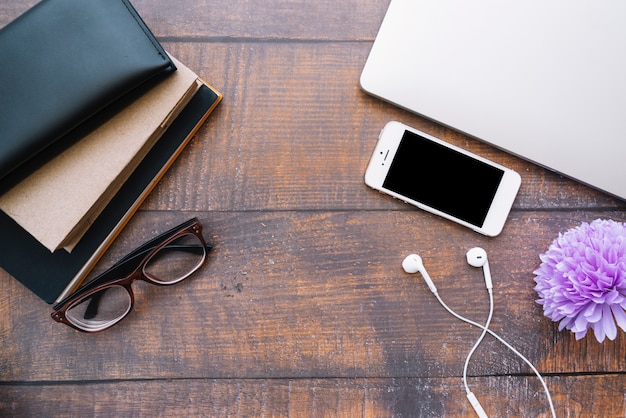 Modern office desk composition