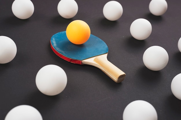 Free photo modern ping pong equipment composition