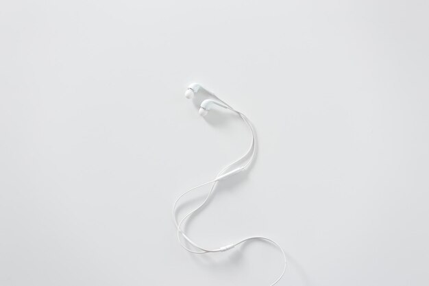 Modern portable audio earphones isolated