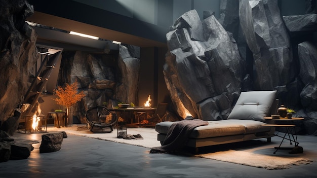 A modern room in the rock