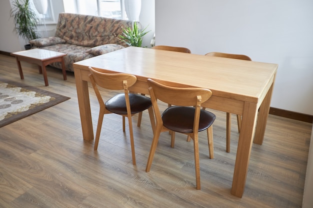 Modern scandinavian table in home interior house design