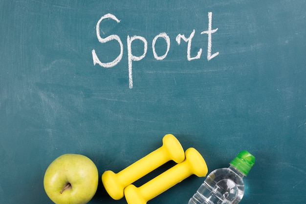 Modern sport composition with gym elements