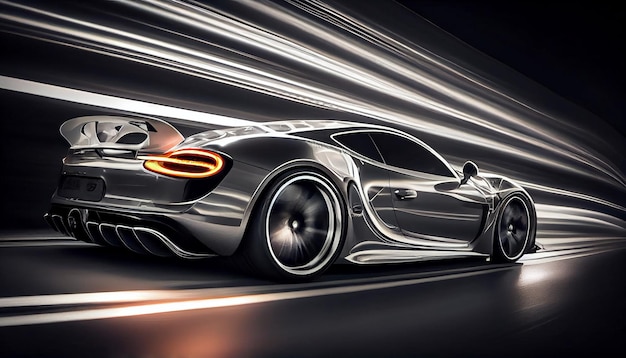 Free photo modern sports car speeds through dark curve generative ai