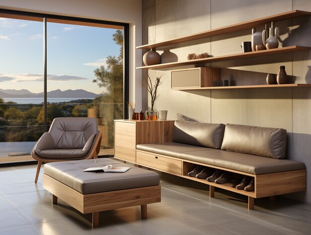 Modern styled entryway