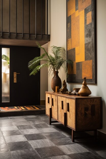 Modern styled small entryway