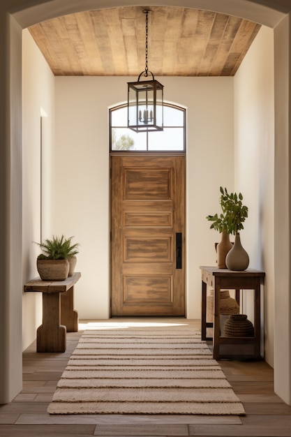 Modern styled small entryway