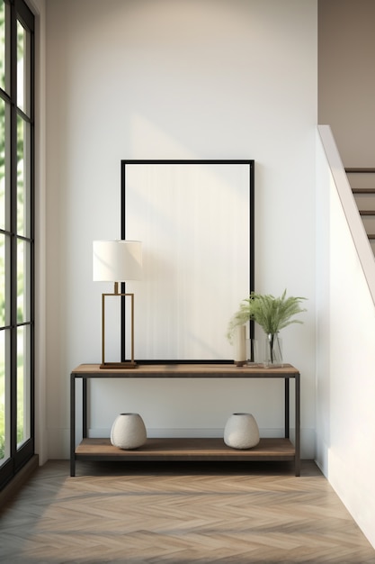 Modern styled small entryway