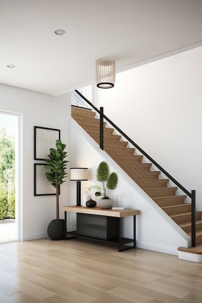 Modern styled small entryway