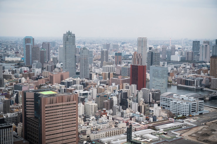 無料Photo 現代の東京通りの背景